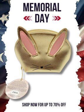 Too Faced Bunny makeup pouch Golden